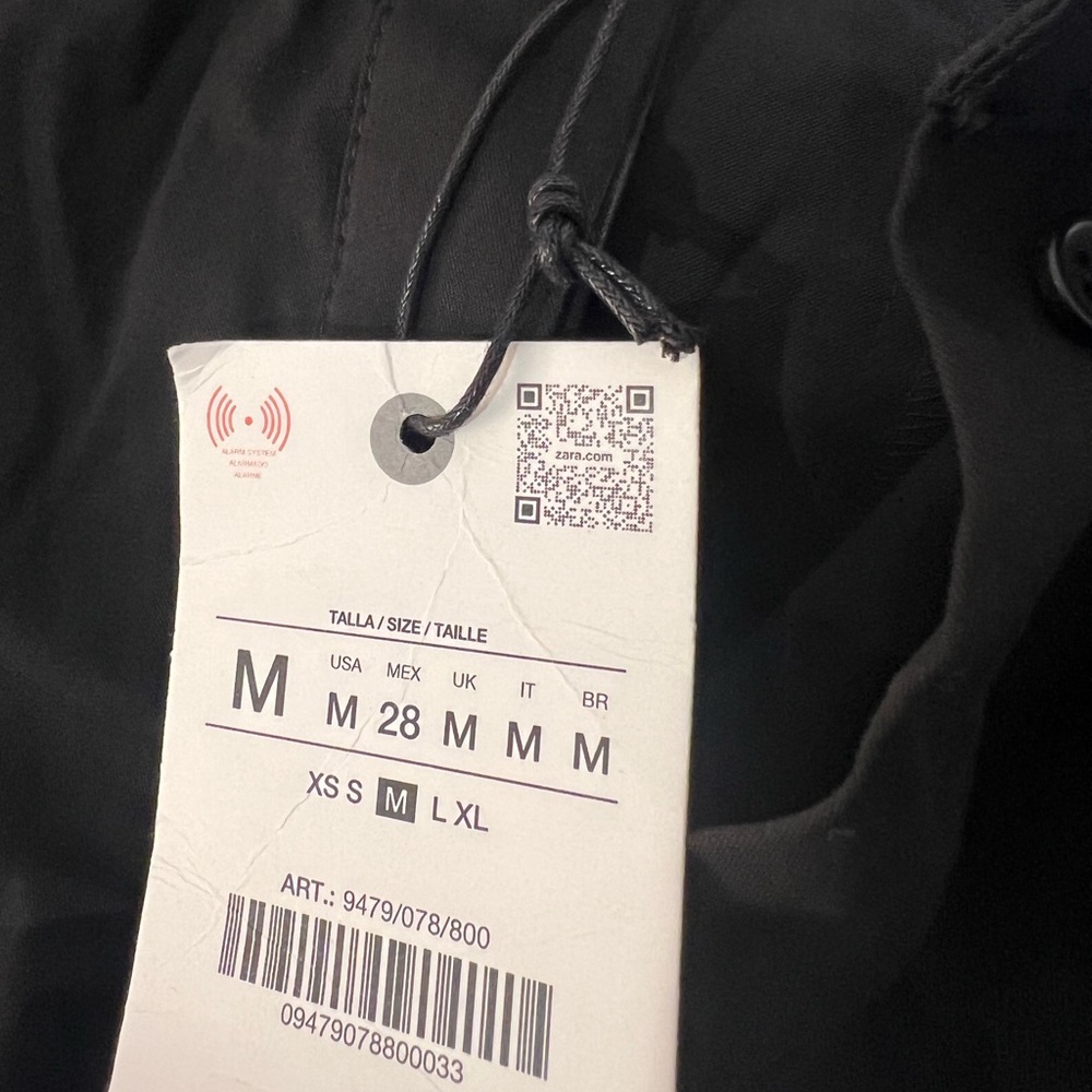 ZARA Short black poplin dress, ZW collection M NWT - Picture 12 of 12
